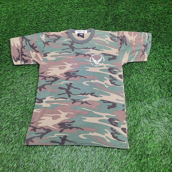 Vintage US Airforce Camo Shirt Medium 19x26 Rotcho 321st-TRS - Picture 1 of 14